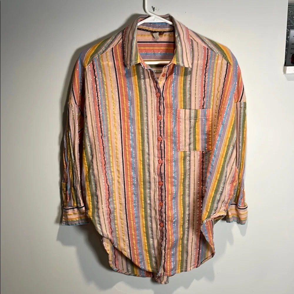 Pilcro Multicolor Striped Button Down Shirt - Picture 3 of 10